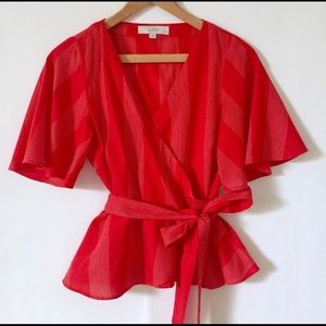 Loft peplum wrap shirt